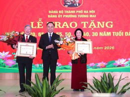 TIN PHÓNG SỰ 
ĐẢNG UỶ PHƯỜNG TƯƠNG MAI TỔ CHỨC LỄ TRAO TẶNG HUY HIỆU 70,65,60,55,50,45,40,30 NĂM TUỔI ĐẢNG ĐỢT 3/2/2026