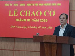 PHƯỜNG LĨNH NAM TỔ CHỨC LỄ CHÀO CỜ ĐẦU TUẦN THÁNG 01 NĂM 2026.