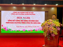 Công an phường Xuân Phương tổ chức Hội nghị tổng kết công tác và triển khai Chương trình công tác năm 2026. 