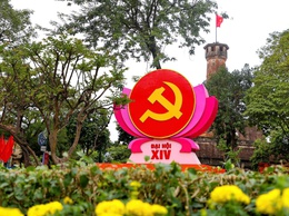 Hà Nội rực rỡ cờ hoa chào mừng Đại hội XIV của Đảng