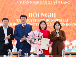 Xã Yên Lãng công bố quyết định bổ nhiệm lại Hiệu trưởng Mầm non Hoàng Kim