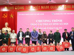 Agribank Chi nhánh Mê Linh trao quà Tết Bính Ngọ 2026 cho các đối tượng có hoàn cảnh khó khăn tại xã Mê Linh