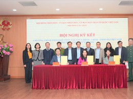 Thường trực HĐND - UBND - Ủy ban MTTQ phường Cầu Giấy ký kết chương trình phối hợp