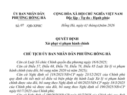 PHƯỜNG HỒNG HÀ: BAN HÀNH QUYẾT ĐỊNH XỬ PHẠT VI PHẠM HÀNH CHÍNH TRONG LĨNH VỰC AN TOÀN THỰC PHẨM