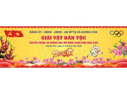 Xã Dương Hoà tổ chức giải Vật dân tộc truyền thống mừng Đảng, mừng Xuân Bính Ngọ năm 2026 