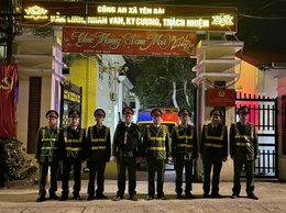 Công an xã Yên Bài tăng cường tuần tra, đảm bảo an ninh trật tự đêm giao thừa.