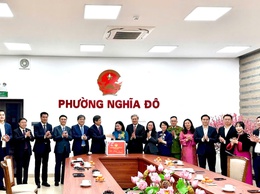 Đồng chí Đoàn Minh Huấn - Ủy viên Bộ Chính trị, Giám đốc Học viện chính trị quốc gia Hồ Chí Minh thăm, động viên, chúc Tết Đảng bộ, chính quyền và Nhân dân phường Nghĩa Đô