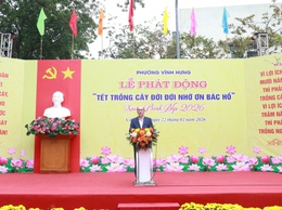 PHƯỜNG VĨNH HƯNG TỔ CHỨC LỄ PHÁT ĐỘNG “TẾT TRỒNG CÂY ĐỜI ĐỜI NHỚ ƠN BÁC HỒ” XUÂN BÍNH NGỌ 2026