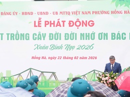 PHƯỜNG HỒNG HÀ PHÁT ĐỘNG “TẾT TRỒNG CÂY ĐỜI ĐỜI NHỚ ƠN BÁC HỒ” XUÂN BÍNH NGỌ 2026