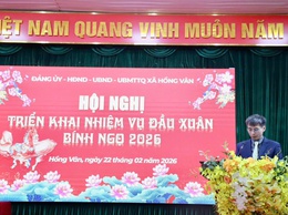Xã Hồng Vân đã tổ chức hội nghị triển khai nhiệm vụ đầu xuân Bính Ngọ 2026