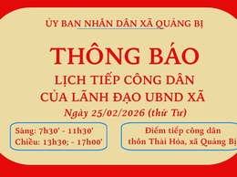 Lịch tiếp công dân của Lãnh đạo UBND xã ngày 25/02/2026