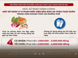 Video: Mức xử phạt hành chính một số hành vi vi phạm điều kiện bảo đảm an toàn thực phẩm trong kinh doanh thức ăn đường phố