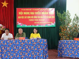 Thôn Văn Giang tổ chức hội nghị đại biểu nhân dân bàn về việc xây dựng đời sống văn hóa ở cơ sở năm 2026.