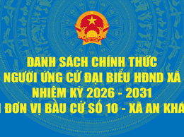 Danh sách người ứng cử Đại biểu Hội đồng Nhân dân xã An Khánh nhiệm kỳ 2026 - 2031 tại Đơn vị bầu cử số 10
