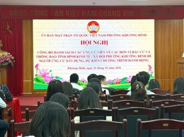 Khương Đình: Công bố danh sách ứng cử viên và thông báo tình hình kinh tế - xã hội của phường để người ứng cử xây dựng, dự kiến chương trình hành động