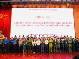 Xã Quang Minh gặp mặt, động viên công dân lên đường thực hiện nghĩa vụ quân sự và nghĩa vụ tham gia Công an nhân dân năm 2026