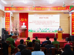 UBND XÃ TỔ CHỨC HỘI NGHỊ TUYÊN TRUYỀN, NÂNG CAO CÔNG TÁC PHÒNG NGỪA TỘI PHẠM HỌC SINH TRÊN ĐỊA BÀN