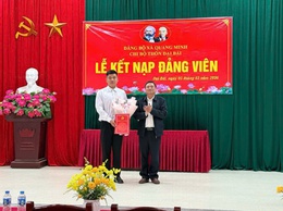 Đảng bộ xã Quang Minh: Kết nạp Đảng cho 6 thanh niên tình nguyện nhập ngũ năm 2026