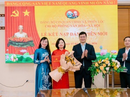 Chi bộ Phòng Văn hóa – Xã hội xã Thiên Lộc tổ chức Lễ kết nạp đảng viên mới