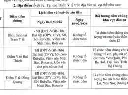 THÔNG BÁO
Về việc tổ chức các buổi tiêm chủng thường xuyên trên địa bàn xã Hưng Đạo tháng 02 năm 2026