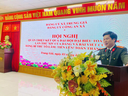 Công an xã Trung Giã tổ chức hội nghị quán triệt kết quả Đại hội XIV của Đảng và bài viết “Tiến lên! Toàn thắng ắt về ta!” của Tổng Bí thư Tô Lâm