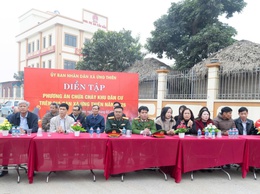Xã Ứng Thiên chủ động diễn tập phương án chữa cháy và cứu nạn, cứu hộ bảo đảm an toàn cho Nhân dân dịp Tết Nguyên đán