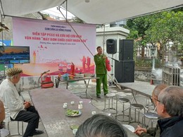 Cụm dân cư Hồng Phong, thôn Minh Hoà 1 diễn tập PCCC, CNCH và vận hành máy bơm chữa cháy nhân dân 