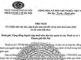 Thư ngỏ về việc chấm dứt việc thu, nộp thuế môn bài đối với kỳ tính thuế năm 2026 và các năm tiếp theo