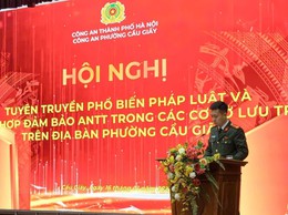 Công an phường Cầu Giấy tổ chức Hội nghị tuyên truyền, phổ biến pháp luật và phối hợp bảo đảm an ninh, trật tự trong các cơ sở lưu trú