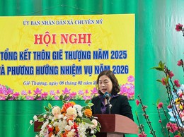 Phó Bí thư thường trực Đảng ủy xã Chuyên Mỹ dự hội nghị tổng kết công tác năm 2025 tại thôn Giẽ Thượng