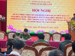 Công an xã Thư Lâm triển khai công tác bảo đảm an ninh trật tự phục vụ bầu cử đại biểu Quốc hội khoá XVI và đại biểu HĐND các cấp nhiệm kỳ 2026-2031