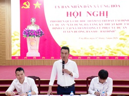 UBND XÃ ỨNG HÒA TỔ CHỨC HỘI NGHỊ PHỔ BIẾN QUY CHẾ BỐC THĂM VỊ TRÍ ĐẤT TÁI ĐỊNH CƯ.