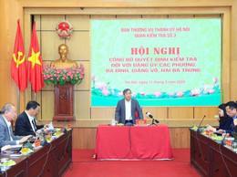 Hà Nội công bố Quyết định kiểm tra đối với Đảng ủy các phường Ba Đình, Giảng Võ, Hai Bà Trưng.