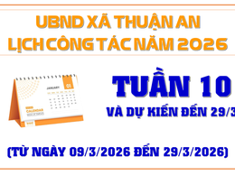 Lịch công tác tuần 10 - dự kiến đến 29/3 của UBND xã