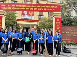 ĐOÀN TNCS HỒ CHÍ MINH PHƯỜNG VĨNH TUY RA QUÂN VỆ SINH MÔI TRƯỜNG CHÀO MỪNG CUỘC BẦU CỬ ĐẠI BIỂU QUỐC HỘI VÀ ĐẠI BIỂU HĐND CÁC CẤP, NHIỆM KỲ 2026 - 2031 VÀ HƯỞNG ỨNG THÁNG THANH NIÊN NĂM 2026