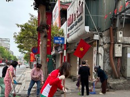 Phường Ô Chợ Dừa tổng vệ sinh môi trường phục vụ bầu cử