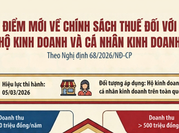 Toàn văn Nghị định 68/2026/NĐ-CP của Chính phủ quy định về chính sách thuế và quản lý thuế đối với hộ kinh doanh, cá nhân kinh doanh.