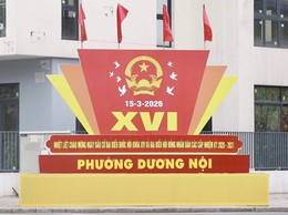 Phường Dương Nội rực rỡ cờ hoa, sẵn sàng cho ngày hội non sông