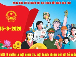 Chủ Nhật, ngày 15/3/2026, cử tri cả nước sẽ tham gia bầu cử đại biểu Quốc hội khóa XVI và đại biểu Hội đồng nhân dân các cấp nhiệm kỳ 2026–2031
