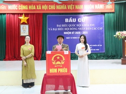 Xã Bất Bạt-TP Hà Nội: Cử tri nô nức đi bầu cử từ sớm