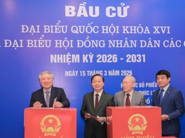 18 khu vực bỏ phiếu phường Phúc Lợi tổ chức Lễ khai mạc bầu cử đại biểu Quốc hội khóa XVI và đại biểu HĐND các cấp nhiệm kỳ 2026-2031