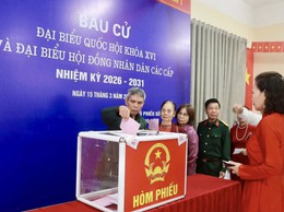 Tính đến 12h trưa: Trên 75% cử tri phường Dương Nội đã tham gia bầu cử