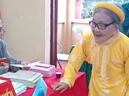 CỤ BÀ 103 TUỔI Ở XÃ PHƯỢNG DỰC THAM GIA NGÀY HỘI BẦU CỬ