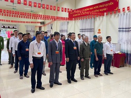 Đồng chí Nguyễn Khánh Bình, Bí thư Đảng uỷ, Chủ tịch HĐND xã dự Khai mạc cuộc bầu cử đại biểu Quốc hội khóa XVI và đại biểu HĐND các cấp nhiệm kỳ 2026 - 2031 