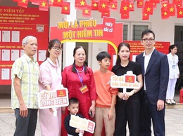 Long Biên: Gần 44 nghìn cử tri đi bỏ phiếu, đạt 98,75%