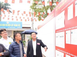 Cử tri đi bỏ phiếu bầu cử tại xã Mê Linh đạt 99,03%