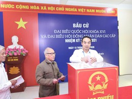 Khu vực bỏ phiếu số 3 - Điểm cầu trực tiếp của Báo và Phát thanh truyền hình Hà Nội.