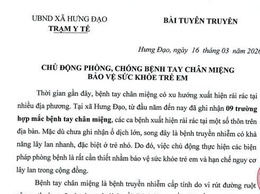 CHỦ ĐỘNG PHÒNG, CHÓNG BỆNH TAY CHÂN MIỆNG BẢO VỆ SỨC KHỎE TRẺ EM