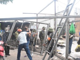 Phường Đại Mỗ kiên quyết liệt lập lại trật tự quản lý đất đai, đồng loạt tổ chức cưỡng chế khắc phục hậu quả vi phạm