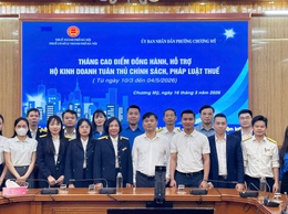 Lễ ra quân tháng cao điểm đồng hành, hỗ trợ hộ kinh doanh tuân thủ chính sách, pháp luật thuế trên địa bàn phường Chương Mỹ